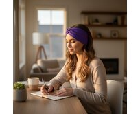 Ebbie Bavlněná čelenka -  FIALOVÁ Velikost: M M, Hladký úplet