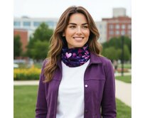 Ebbie Bavlněný nákrčník - FIALOVÁ SRDÍČKA Velikost: dospělý dospělý, Hladký úplet