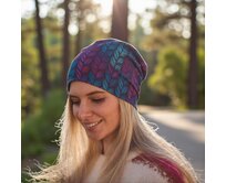 Ebbie Bavlněná čepice Beanie - BAREVNÉ COPÁNKY Velikost: 57 57, Hladký úplet