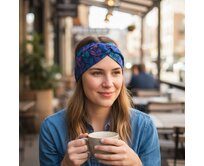 Ebbie Bavlněná čelenka - BAREVNÉ COPÁNKY Velikost: M M, Hladký úplet