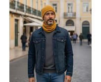 Ebbie Bavlněná čepice Beanie - HOŘČICOVÁ - ŽEBROVANÁ Velikost: 57 57, Žebrovaný úplet