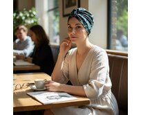 Ebbie Bavlněný turban  - SMARAGDOVÉ LISTY Velikost: 54 54