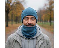 Ebbie Bavlněná čepice Beanie - PASTELOVÝ PETROL - ŽEBROVANÁ Velikost: 57 57, Žebrovaný úplet