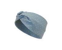 Ebbie Bavlněná čelenka -  PUNTÍKY NA TMAVĚ MÁTOVÉ Velikost: M M, Hladký úplet