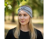 Ebbie Bavlněná čelenka -  ŠEDÝ MELÍR Velikost: L L, Hladký úplet