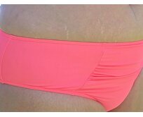 Ebbie Spodní díl dámských plavek – zvýšené bokovky – lososové s řasením na straně Velikost: 3XL, Kalhotky: zvýšené bokovky 3XL