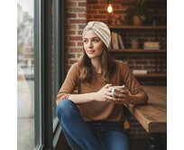 Ebbie Turban-twist madeira - LATTE Velikost: 57 57