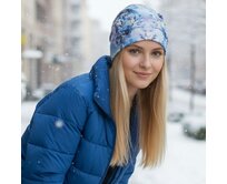 Ebbie Bavlněná čepice Beanie -  LEDOVÉ KVĚTY Velikost: 54 54, Hladký úplet