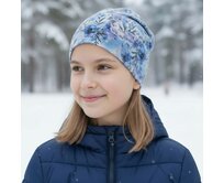 Ebbie Bavlněná čepice Beanie -  LEDOVÉ KVĚTY Velikost: 6+  let 6+  let, Hladký úplet