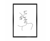 Dekoria Plakát Kiss Line, 40 x 50 cm, Výběr rámečku: Černý