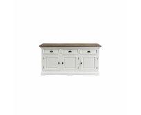 Dekoria Komoda Brighton 180x55x95cm white&natural grey, 180 x 55 x 95 cm