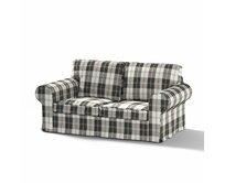 Dekoria Potah na pohovku IKEA Ektorp 2-místná rozkládací NOVÝ MODEL 2012, černo-bílá kostka, Ektorp 2-m rozkl. od 2012, Edinburgh, 115-74