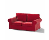 Dekoria Potah na pohovku IKEA Ektorp 2-místná rozkládací NOVÝ MODEL 2012, sytá červená, Ektorp 2-m rozkl. od 2012, Velvet, 704-15