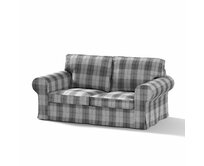 Dekoria Potah na pohovku IKEA Ektorp 2-místná rozkládací NOVÝ MODEL 2012, šedo-grafitová kostka, Ektorp 2-m rozkl. od 2012, Edinburgh, 115-75