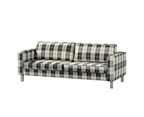 Dekoria Potah na pohovku IKEA Karlstad, 3-místná, rozkládací, černo-bílá kostka, Potah na Karlstad, 3-místná, rozkládací, Edinburgh, 115-74