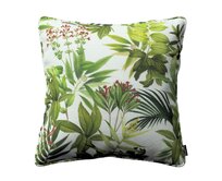 Dekoria Gabi - potah na polštář šňůrka po obvodu, zielono-czerwona rośliność na białym tle, 60 x 60 cm, Tropical Island, 143-69