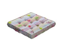 Dekoria Sedák Kuba s úchytem 40x40x6cm nebo 50x50x10cm, figurky zvířátek na jemně duhovém podkladu, 50 x 50 x 10 cm, SALE - doprodej, 151-05