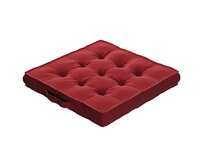 Dekoria Sedák Kuba s úchytem 40x40x6cm nebo 50x50x10cm, sytá červená, 50 x 50 x 10 cm, Velvet, 704-15