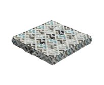 Dekoria Sedák Kuba s úchytem 40x40x6cm nebo 50x50x10cm, klikaté tvary odstíny černé, hnědo-šedé a modré na světlém podkladu, 50 x 50 x 10 cm, Modern, 141-93