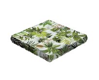 Dekoria Sedák Kuba s úchytem 40x40x6cm nebo 50x50x10cm, zielono-czerwona rośliność na białym tle, 50 x 50 x 10 cm, Tropical Island, 143-69