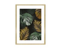 Dekoria Plakát Golden Leaves I, 21 x 30 cm, Zvolit rámek: Zlatý