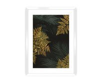 Dekoria Plakát Golden Leaves II, 21 x 30 cm, Zvolit rámek: Bílý