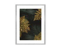 Dekoria Plakát Golden Leaves II, 21 x 30 cm, Zvolit rámek: Stříbrný