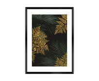 Dekoria Plakát Golden Leaves II, 50 x 70 cm, Zvolit rámek: Černý