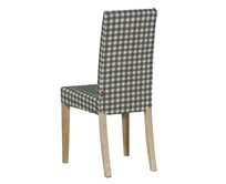 Dekoria Potah na židli IKEA Harry, krátký, šedo - bílá střední kostka, židle Harry, Quadro, 136-11