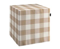 Dekoria Sedák Cube - kostka pevná 40x40x40, béžovo-hnědá kostka velká, 40 x 40 x 40 cm, Quadro, 136-08