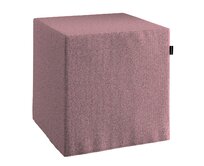 Dekoria Sedák Cube - kostka pevná 40x40x40, růžový melanž s černou nitkou, 40 x 40 x 40 cm, Amsterdam, 704-48