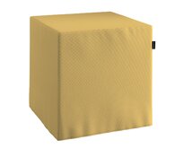 Dekoria Sedák Cube - kostka pevná 40x40x40, matně žlutá, 40 x 40 x 40 cm, Cotton Panama, 702-41