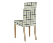 Dekoria Potah na židli IKEA Harry, krátký, režný podklad, světle modrá mřížka, židle Harry, Avignon, 131-66