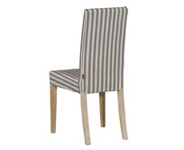 Dekoria Potah na židli IKEA  Harry, krátký, tmavě modrá - bílá - pruhy, židle Harry, Quadro, 136-02