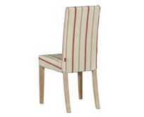 Dekoria Potah na židli IKEA  Harry, krátký, režný podklad, červené pásky, židle Harry, Avignon, 129-15