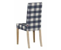 Dekoria Potah na židli IKEA  Harry, krátký, tmavě modrá kostka velká, židle Harry, Quadro, 136-03