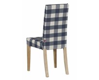 Dekoria Potah na židli IKEA Harry, krátký, tmavě modrá kostka velká, židle Harry, Quadro, 136-03