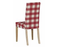 Dekoria Potah na židli IKEA  Harry, krátký, tmavě červená kostka velká, židle Harry, Quadro, 136-18