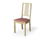 Dekoria Potah na sedák židle Börje, červeno - bílá střední kostka, potah sedák židle Börje, Quadro, 136-16