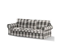 Dekoria Potah na pohovku IKEA Ektorp 3-místná, nerozkládací, černo-bílá kostka, pohovka Ektorp 3-místná, nerozkládací, Edinburgh, 115-74