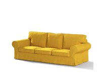 Dekoria Potah na pohovku IKEA Ektorp 3-místná, nerozkládací, hořčicový šenil, pohovka Ektorp 3-místná, nerozkládací, Etna, 705-04