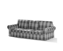 Dekoria Potah na pohovku IKEA Ektorp 3-místná, nerozkládací, šedo-grafitová kostka, pohovka Ektorp 3-místná, nerozkládací, Edinburgh, 115-75
