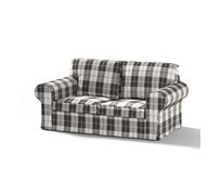 Dekoria Potah na pohovku IKEA Ektorp 2-místná, nerozkládací, černo-bílá kostka, pohovka Ektorp 2-místná, Edinburgh, 115-74
