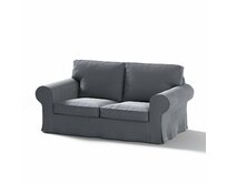 Dekoria Potah na pohovku IKEA Ektorp 2-místná, nerozkládací, grafitová šeď, pohovka Ektorp 2-místná, Velvet, 704-12