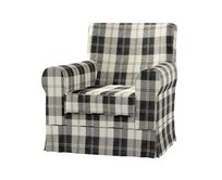 Dekoria Potah na křeslo IKEA Ektorp Jennylund, černo-bílá kostka, kØeslo Ektorp Jennylund, Edinburgh, 115-74