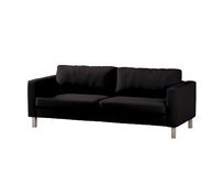 Dekoria Potah na pohovku IKEA Karlstad 3-místná, nerozkládací, krátký, Shadow Grey - grafitová, pohovka Karlstad 3-místná, Cotton Panama, 702-08