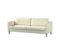 Dekoria Potah na pohovku IKEA Karlstad 3-místná, nerozkládací, krátký, smetanově bílá, pohovka Karlstad 3-místná, Velvet, 704-10