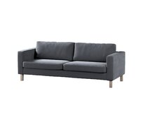 Dekoria Potah na pohovku IKEA Karlstad 3-místná, nerozkládací, krátký, grafitová šeď, pohovka Karlstad 3-místná, Velvet, 704-12
