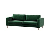 Dekoria Potah na pohovku IKEA Karlstad 3-místná, nerozkládací, krátký, lahvová zeleň, pohovka Karlstad 3-místná, Velvet, 704-13