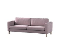 Dekoria Potah na pohovku IKEA Karlstad 3-místná, nerozkládací, krátký, tlumená růžová, pohovka Karlstad 3-místná, Velvet, 704-14